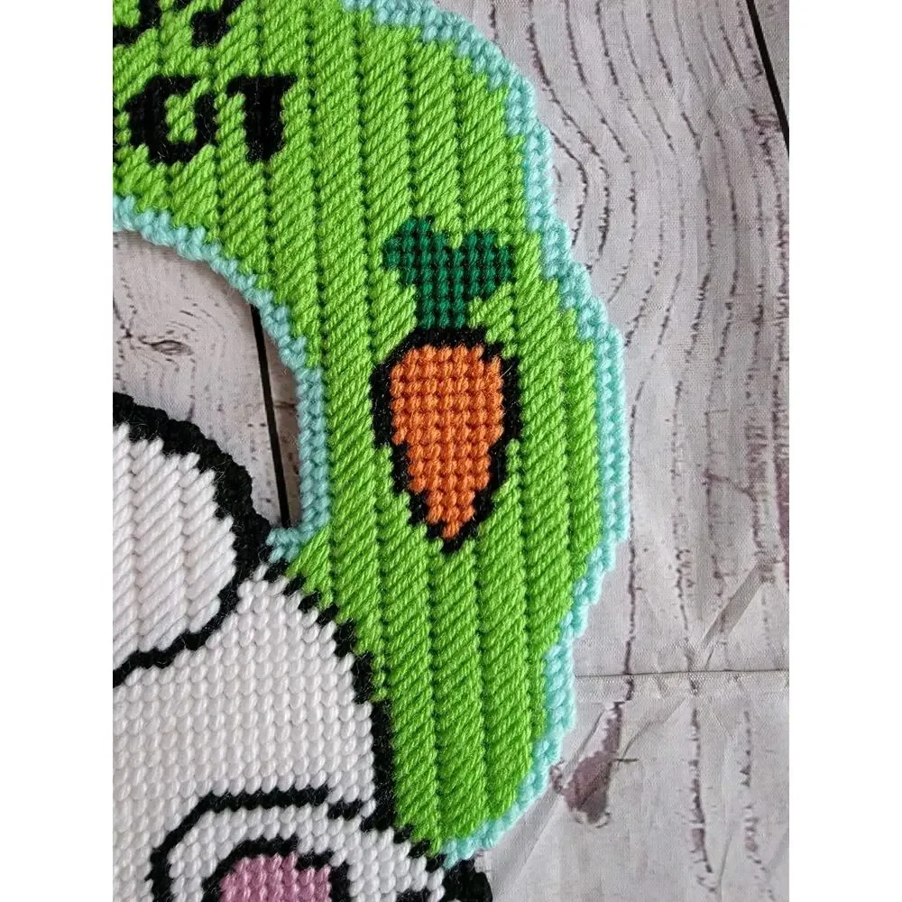 Easter Bunny Spring Wreath Plastic Canvas Wall/door Decor